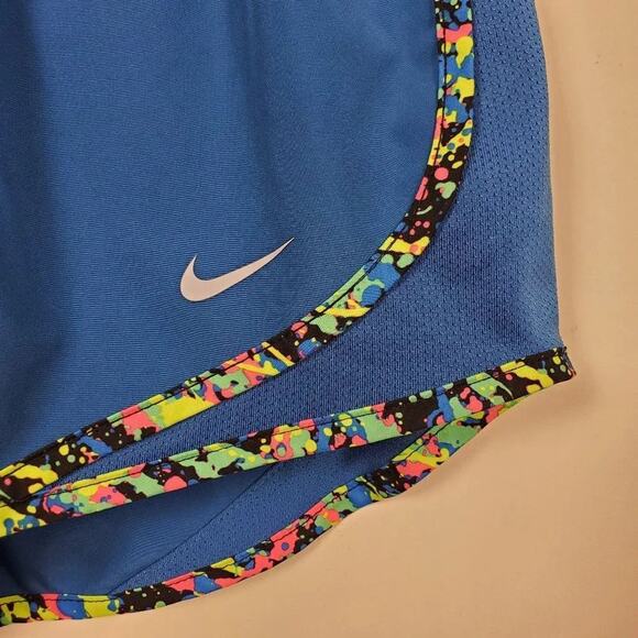 Nike Dry Fit Running Shorts Blue Neon Trim Women Size XS Athletic - Picture 14 of 16